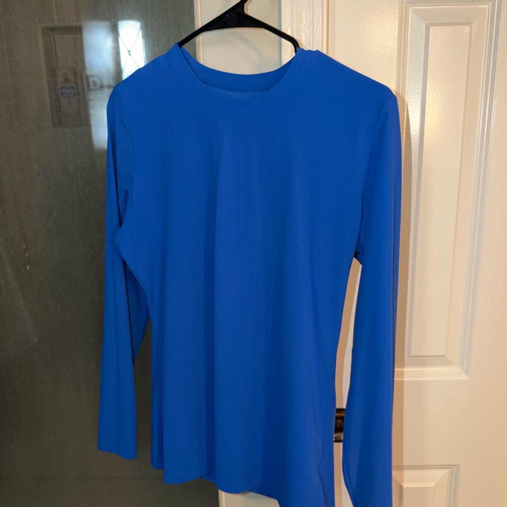 Figs Women's Long Sleeve Ribbed Underscrub - Royal Blue